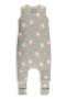 Celoročný spací vak s nohavicami Vintage Animals Sleepee Sky Blue/Cream