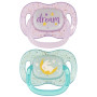 Cumlík svietiaci silikónový symetrický Nightglow Canpol babies 6 - 18 m 2 ks