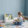 Detský Montessori biely regál na knihy, knihovnička a organizér, 3 police