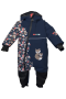 Softshellová kombinéza detská Líšky tmavo modrá Wamu