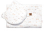 Mušelínová sada biela Goose Teddy 30 x 35 cm, 70 x 100 cm 2D Husičky Baby Nellys