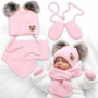 Detská sada zimnej čiapky so šálom + rukavičky Teddy Bear Baby Nellys