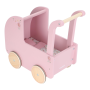 Kočík pre bábiky drevený s perinkou Pink Little Dutch