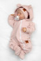 Rastúci teplákový overal, čiapky, topánky, 3D, Nature - ružová Baby Nellys