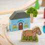 Drevená vláčikodráha mesto a dedina 91 dielov Bigjigs Rail