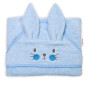 Detská froté osuška s kapucňou 80 x 80 cm Cute Bunny modrá Baby Nellys