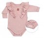 Rastúce body Nature s dlhým rukávom a volániky staroružovej Baby Nellys