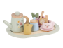 Čajový set drevený s kvetinovou potlačou Little Dutch