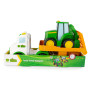 Traktor Johnny s ťahačom 37 cm JD Kids John Deere