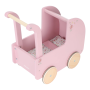 Kočík pre bábiky drevený s perinkou Pink Little Dutch