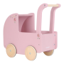 Kočík pre bábiky drevený s perinkou Pink Little Dutch