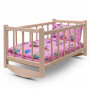 Drevená postieľka-kolíska pre bábiky s obliečkami bears Baby Mix
