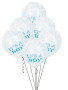 Balónik transparentný 30 cm potlač "It´s a boy" s modrými konfetami, 6 ks
