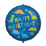 Kruh modrý DINO "Happy Birthday" 46 cm fóliový balónik + závažie