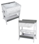 Prebaľovací pult s vaničkou Rosie Mineral Grey