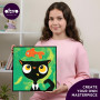 Čierna mačka s rybkou výtvarná sada maľovanie hmotou podľa čísel 29 x 29 cm Okto