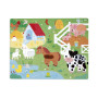 Puzzle dotykové senzorické Farma s rôznymi povrchmi 20 ks Janod