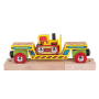 Vagón s buldozérom + 2 koľaje Bigjigs Rail